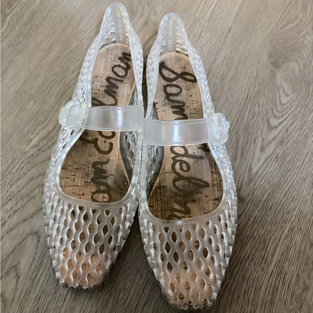 Sam Edelman Clear Jelly Mary Jane Flats *flawed ripped